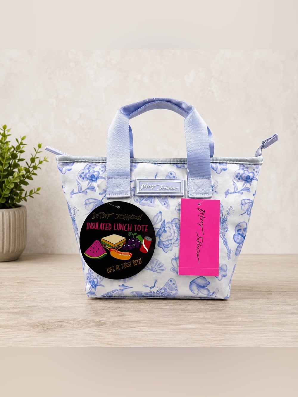 Betsey Johnson Blue Top Handle Insulated Tote NWT $38